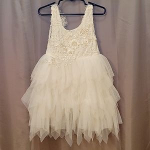 4T embellished white dress Used